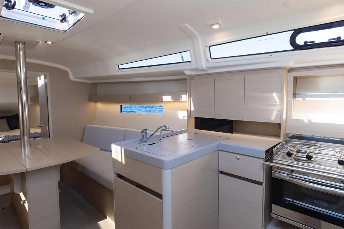 Galley of No name, a Beneteau Oceanis 34 sailboat at Kerners, France