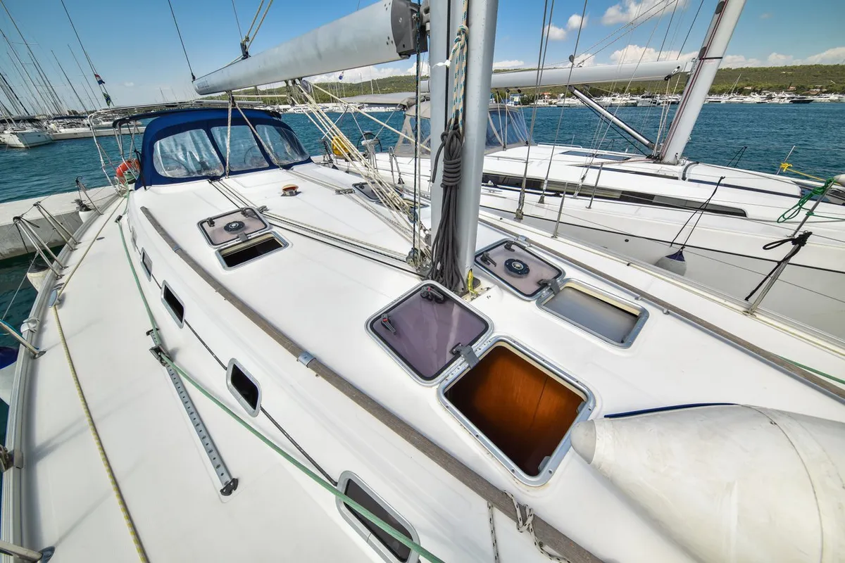 Deck of Principessa, a Beneteau Cyclades 50.5 sailboat at Općina Sukošan, Croatia