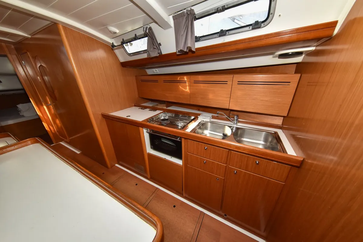 Galley of Principessa, a Beneteau Cyclades 50.5 sailboat at Općina Sukošan, Croatia