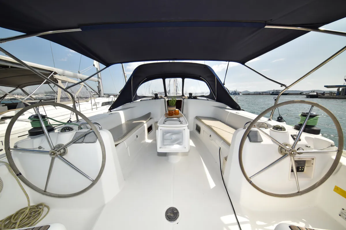 Cockpit of Principessa, a Beneteau Cyclades 50.5 sailboat at Općina Sukošan, Croatia