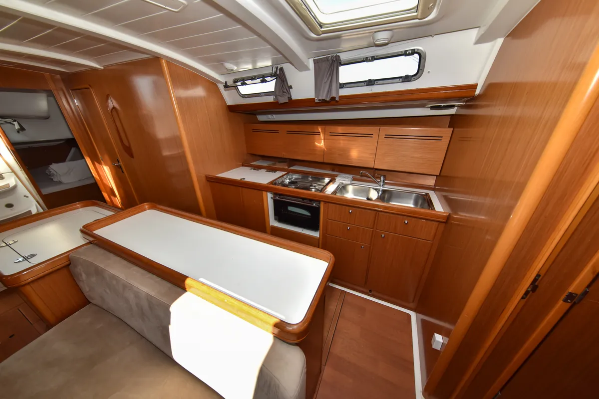 Galley of Principessa, a Beneteau Cyclades 50.5 sailboat at Općina Sukošan, Croatia