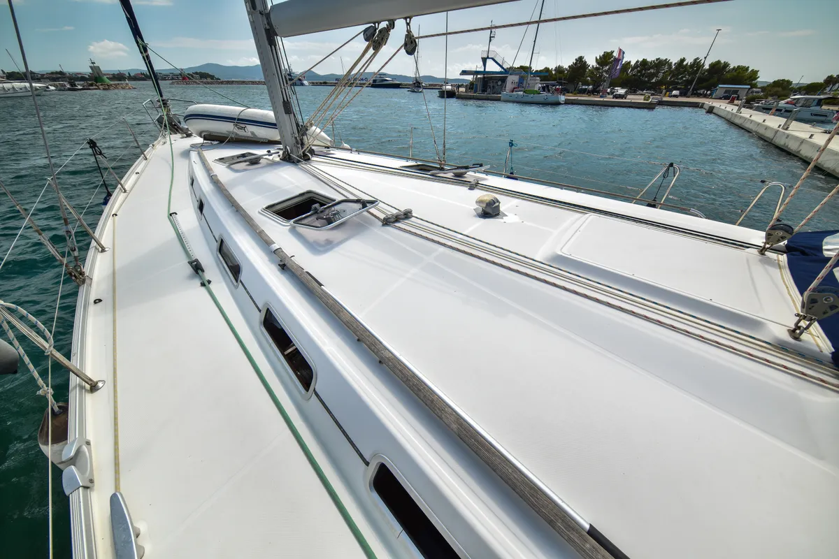 Deck of Principessa, a Beneteau Cyclades 50.5 sailboat at Općina Sukošan, Croatia