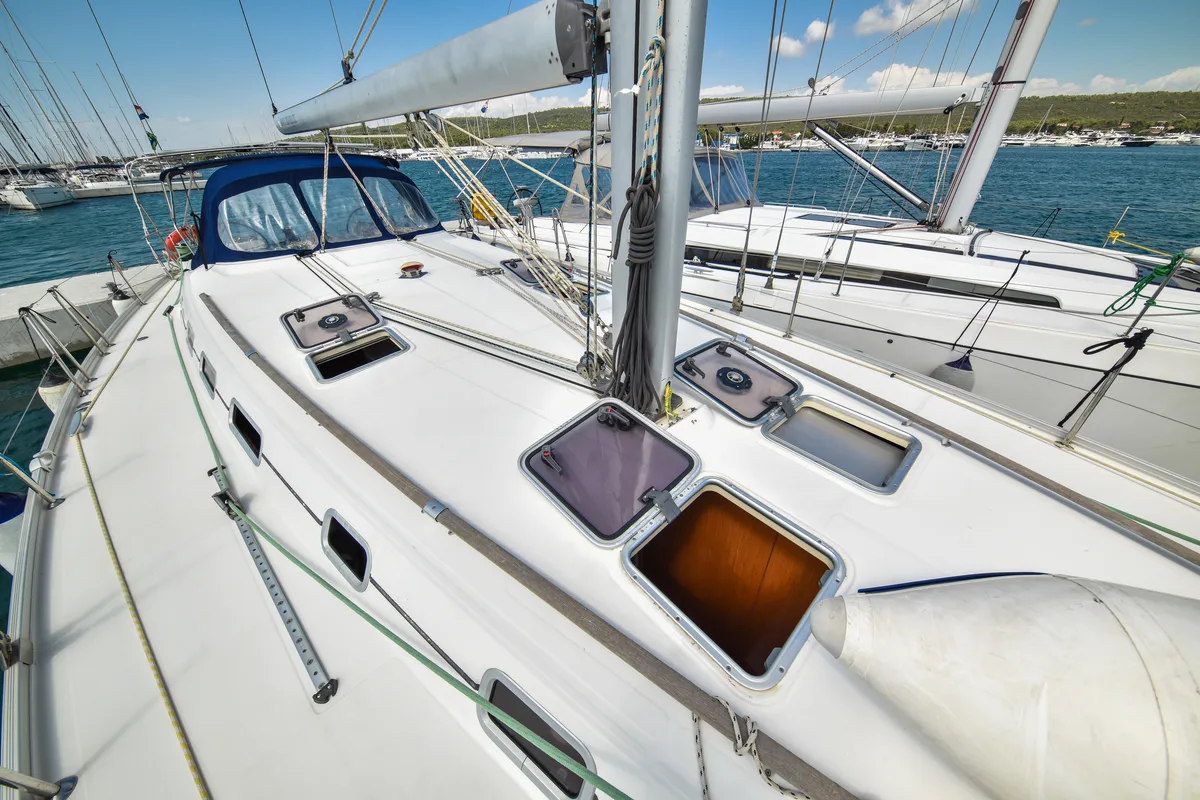 Deck of Principessa, a Beneteau Cyclades 50.5 sailboat at Općina Sukošan, Croatia