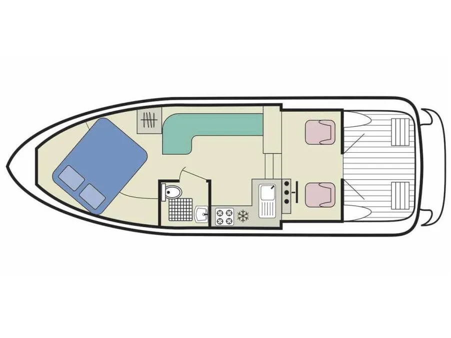 Floor plan of Cygnet Town Star, a motorboat at County Galway, Ireland