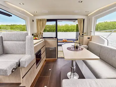 Salon of Min Maity, a Sealine C335 motorboat at Grad Pula, Croatia