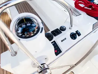 Cockpit of Team Adventure, a Delphia 47 sailboat at Općina Rogoznica, Croatia