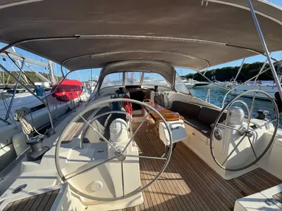 Deck of Team Adventure, a Delphia 47 sailboat at Općina Rogoznica, Croatia