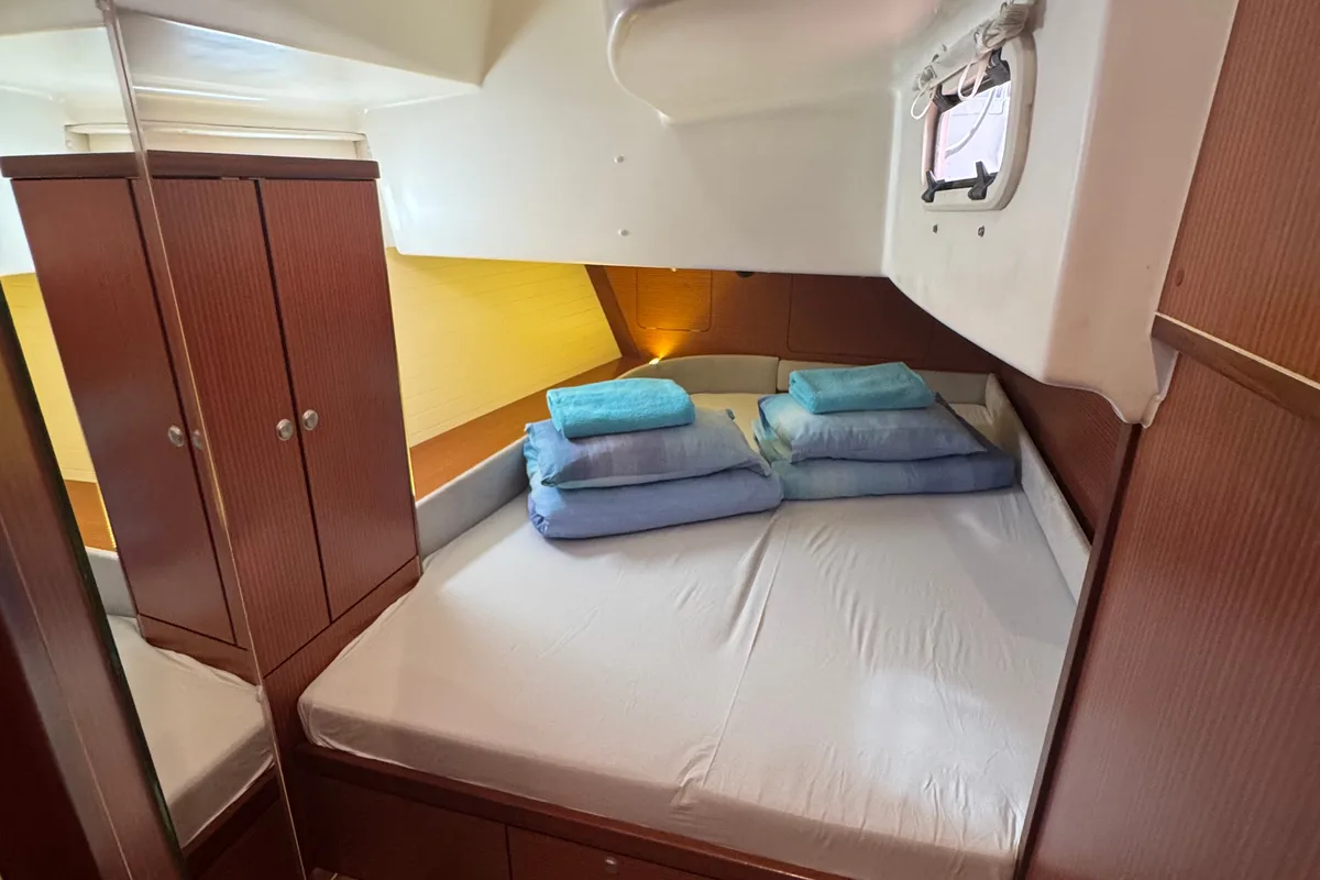 Cabin on Team Adventure, a Delphia 47 sailboat at Općina Rogoznica, Croatia