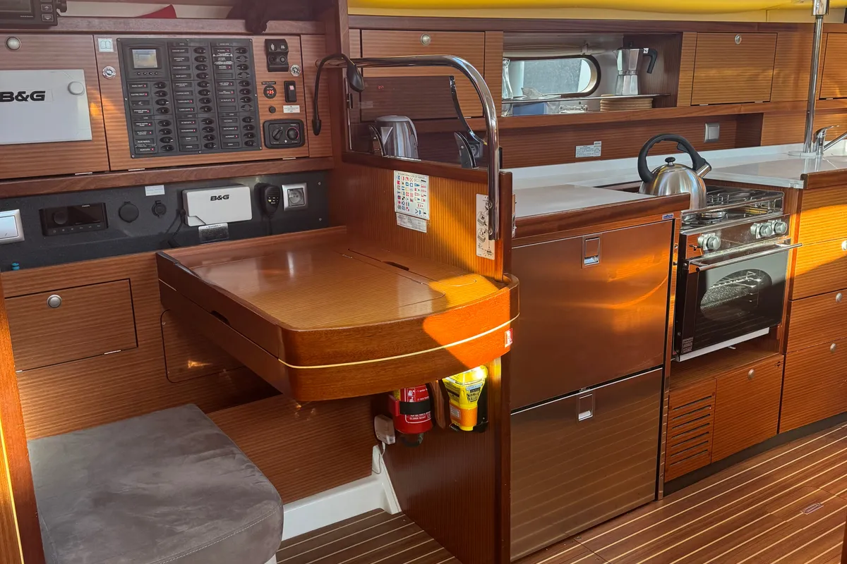 Galley of Team Adventure, a Delphia 47 sailboat at Općina Rogoznica, Croatia