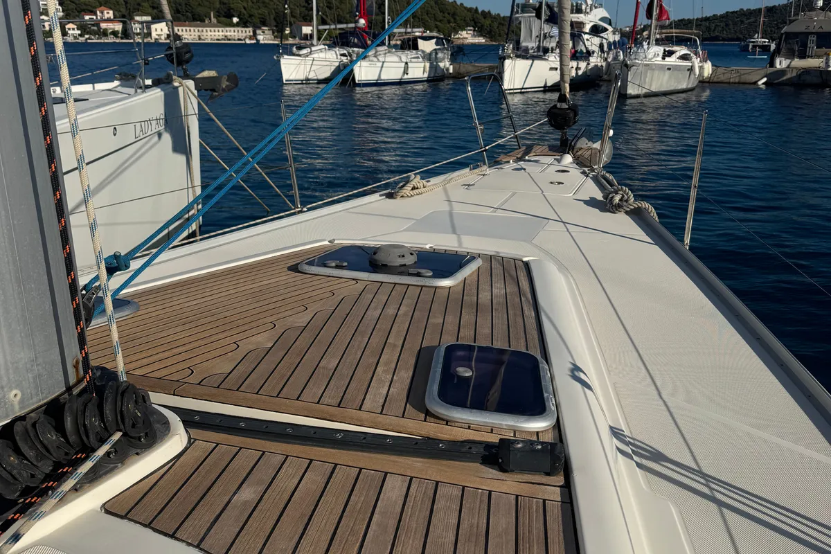 Deck of Team Adventure, a Delphia 47 sailboat at Općina Rogoznica, Croatia