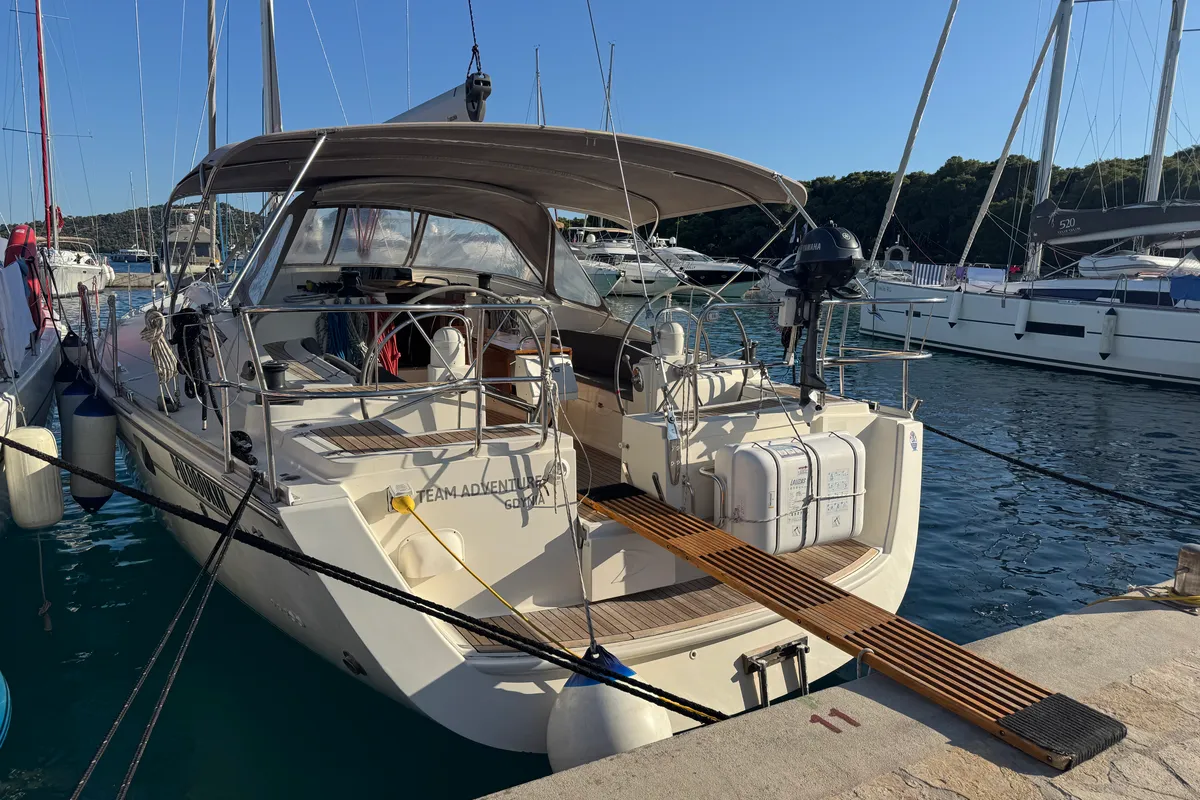 Exterior view of Team Adventure, a Delphia 47 sailboat at Općina Rogoznica, Croatia