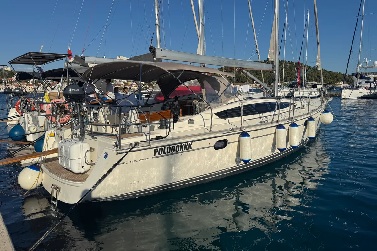 Exterior view of Team Adventure, a Delphia 47 sailboat at Općina Rogoznica, Croatia
