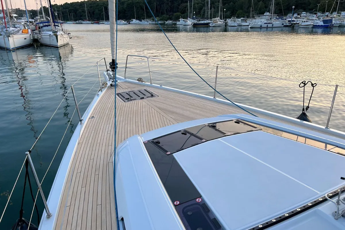 Deck of Panda II, a Beneteau Oceanis 51.1 sailboat at Grad Pula, Croatia