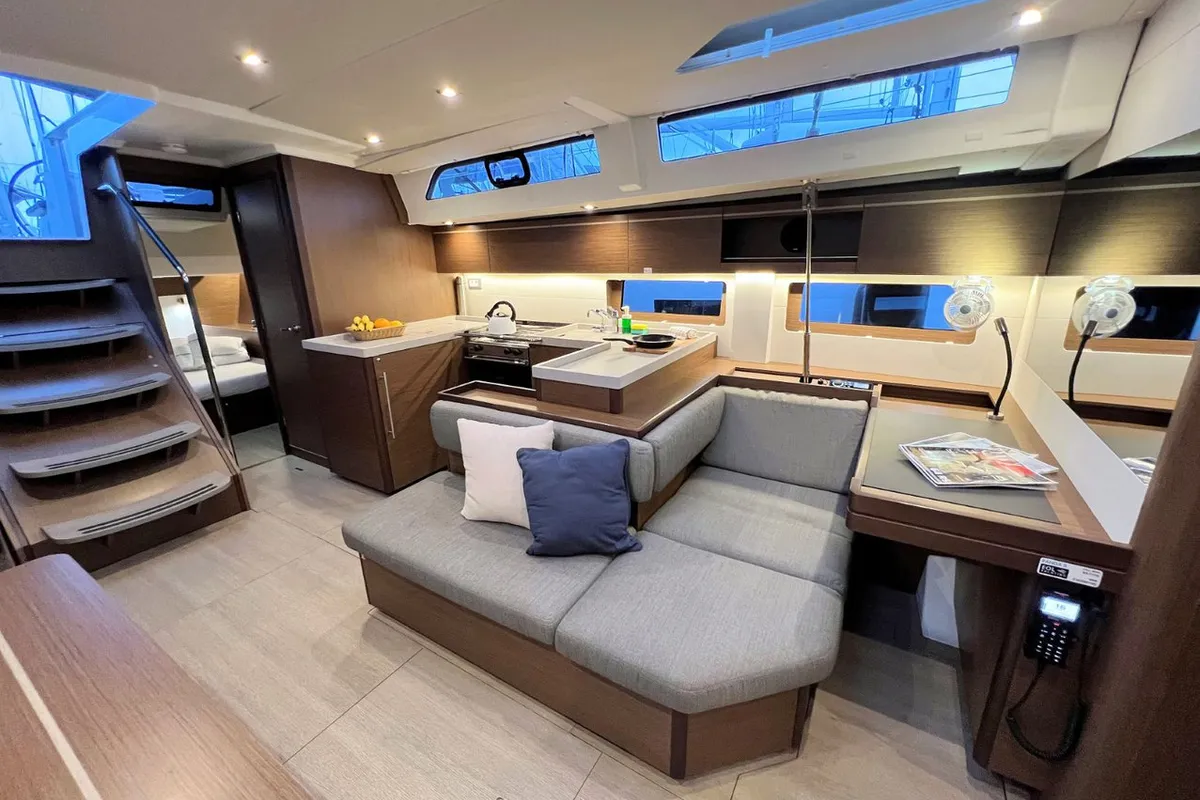 Salon of Panda II, a Beneteau Oceanis 51.1 sailboat at Grad Pula, Croatia