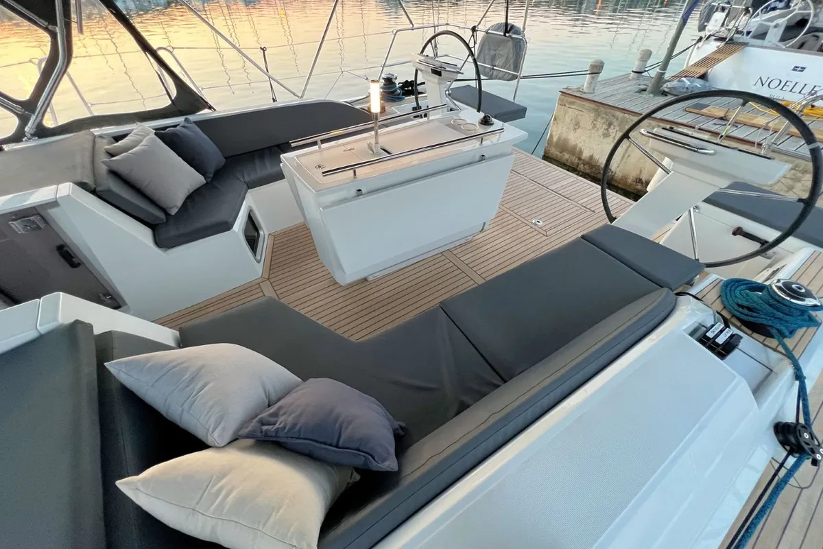 Deck of Panda II, a Beneteau Oceanis 51.1 sailboat at Grad Pula, Croatia