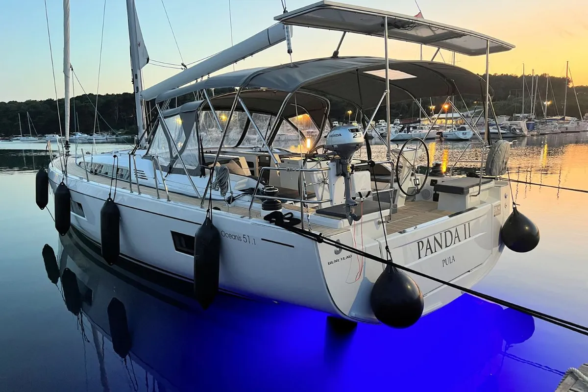 Exterior view of Panda II, a Beneteau Oceanis 51.1 sailboat at Grad Pula, Croatia
