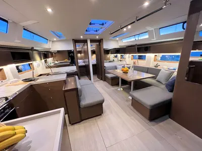 Cockpit of Panda II, a Beneteau Oceanis 51.1 sailboat at Grad Pula, Croatia