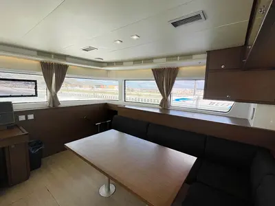 Salon of Amanda, a Lagoon 52 F catamaran at Road Town, British Virgin Islands