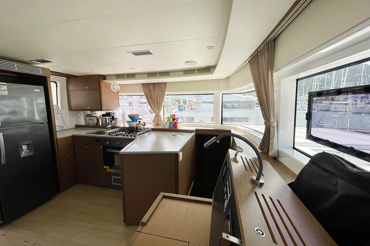 Galley of Amanda, a Lagoon 52 F catamaran at Road Town, British Virgin Islands