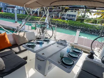 Infinitea, a Jeanneau Sun Odyssey 490 sailboat at Malé, Maldives
