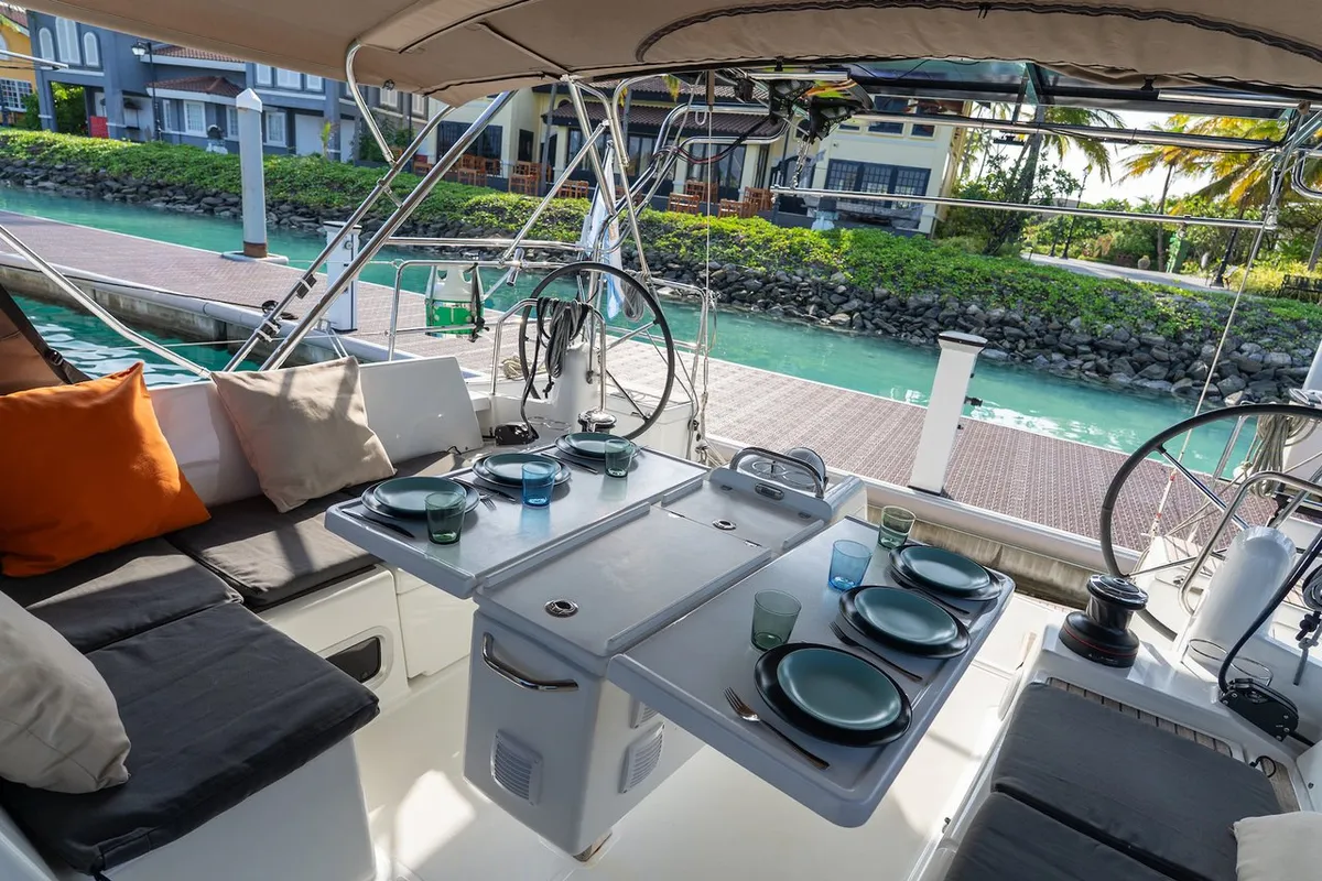 Infinitea, a Jeanneau Sun Odyssey 490 sailboat at Malé, Maldives