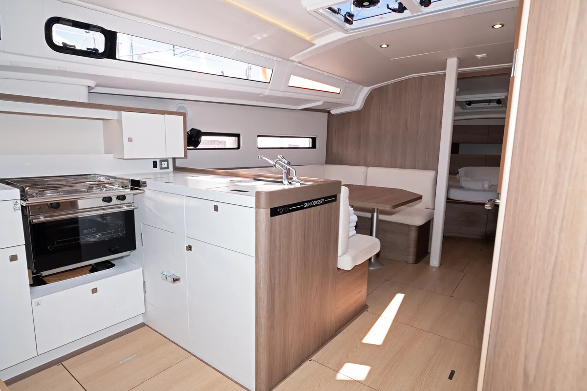 Galley of Sutivan, a Jeanneau Sun Odyssey 415 sailboat at Split, Croatia