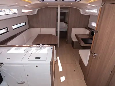 Salon of Sutivan, a Jeanneau Sun Odyssey 415 sailboat at Split, Croatia
