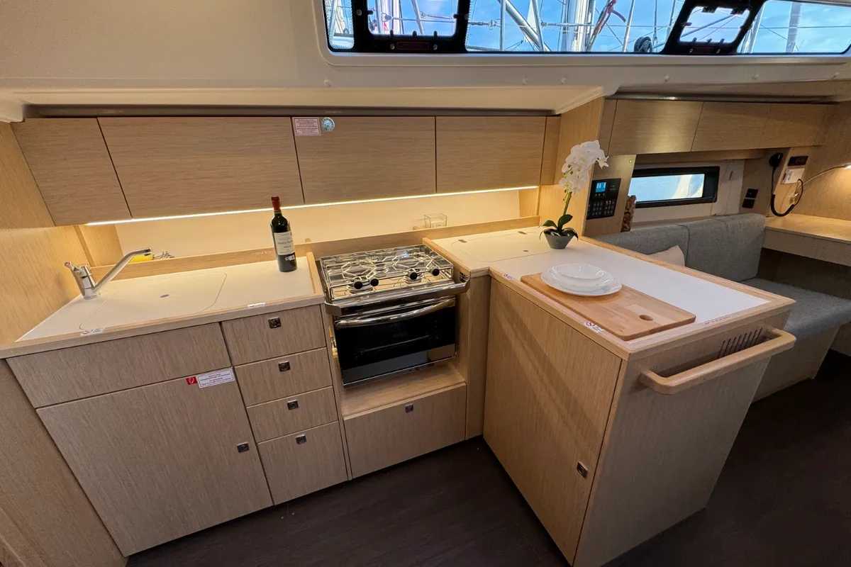 Galley of Ivana, a Bavaria C42 sailboat at Grad Pula, Croatia