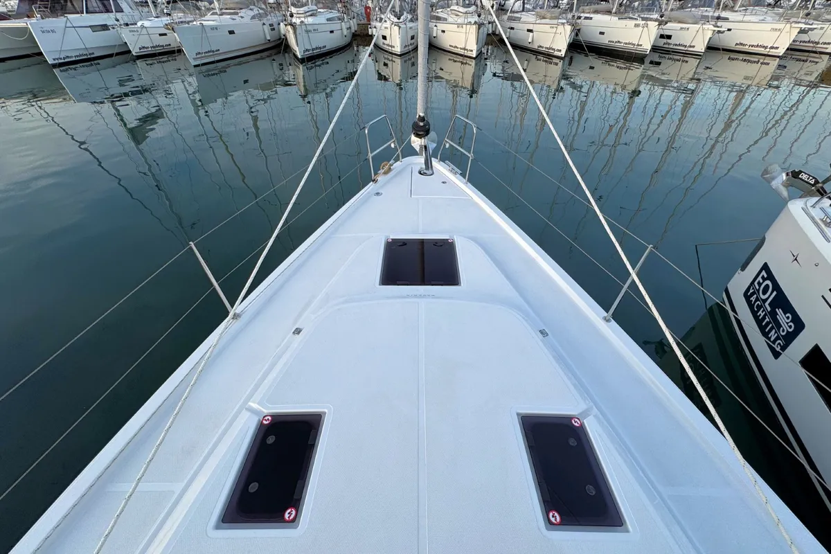 Exterior view of Ivana, a Bavaria C42 sailboat at Grad Pula, Croatia