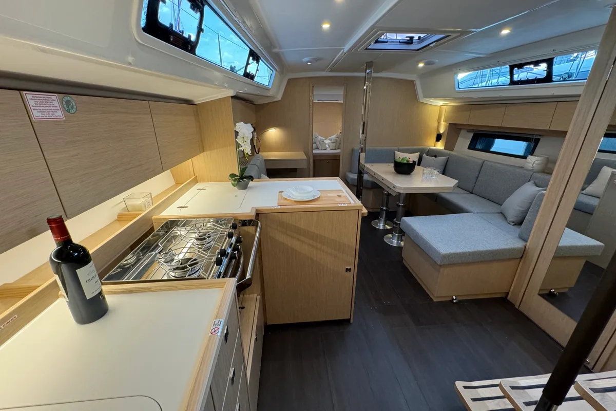 Salon of Ivana, a Bavaria C42 sailboat at Grad Pula, Croatia