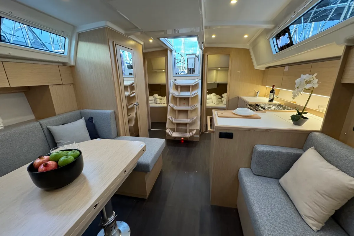 Salon of Ivana, a Bavaria C42 sailboat at Grad Pula, Croatia