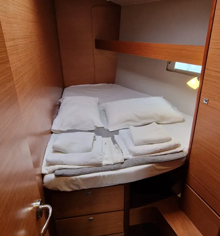 Cabin on Despina, a Dufour 460 Grand Large sailboat at Athens, Greece