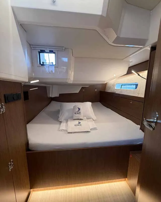 Cabin on ELIFOZZI, a Bavaria C46 sailboat at Fethiye, Turkey