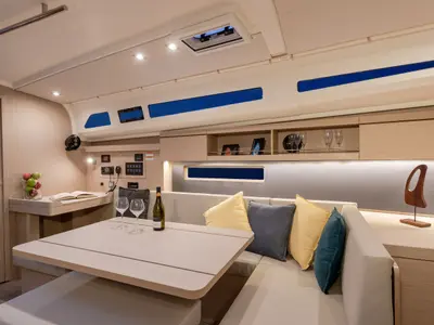 Salon of Sunsail 42 Classic, a Beneteau Oceanis 40.1 sailboat at Marina, Croatia