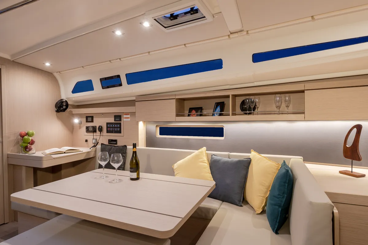 Salon of Sunsail 42 Classic, a Beneteau Oceanis 40.1 sailboat at Marina, Croatia
