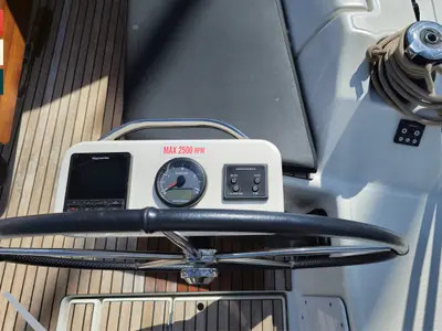 Cockpit of Dufour 430 GL, a sailboat at Kaštela, Croatia