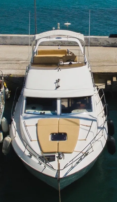 Exterior view of Princess 38, a motorboat at Parikia, Greece