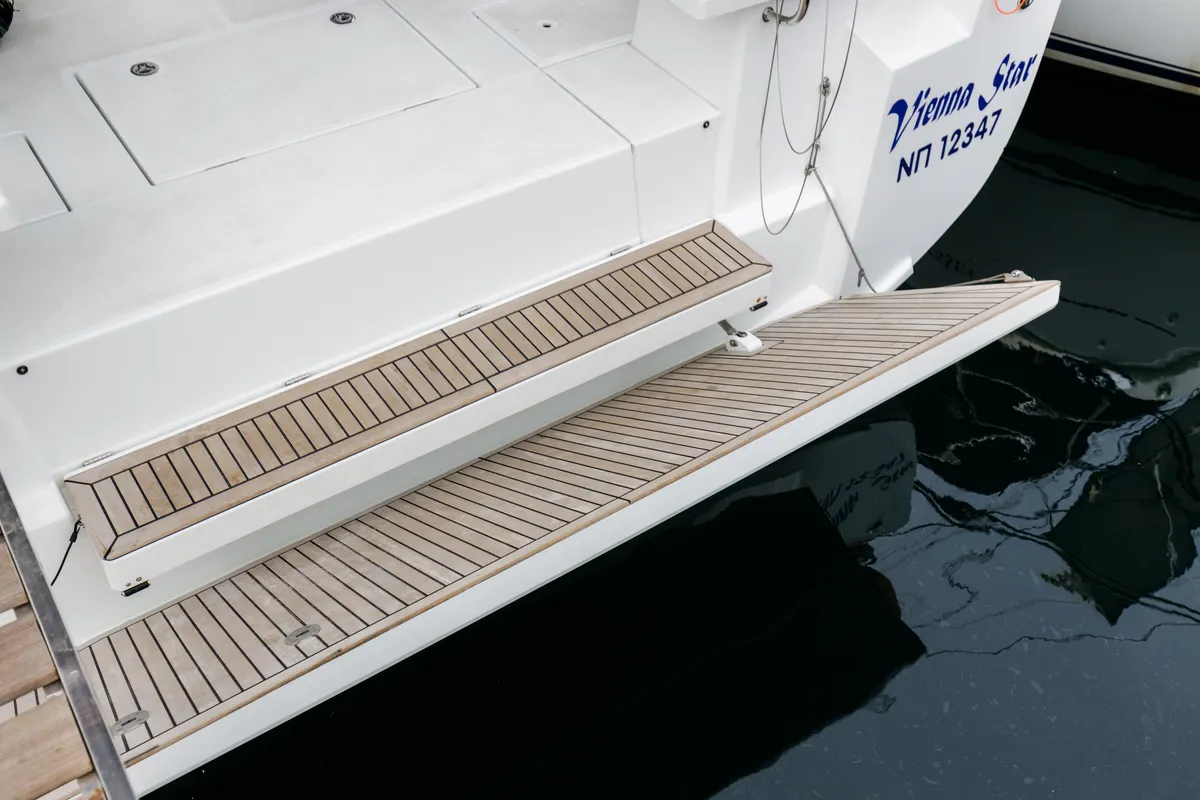 Deck of Viennastar, a Beneteau Oceanis 51.1 sailboat at Athens, Greece