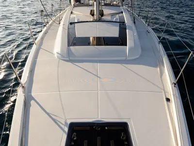 Deck of Viennastar, a Beneteau Oceanis 51.1 sailboat at Athens, Greece