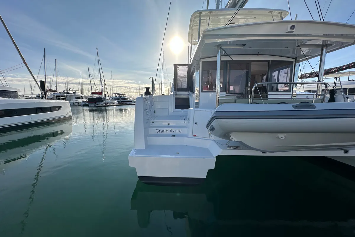 Exterior view of Grand Azure, a Bali 4.6 catamaran at Pirovac, Croatia