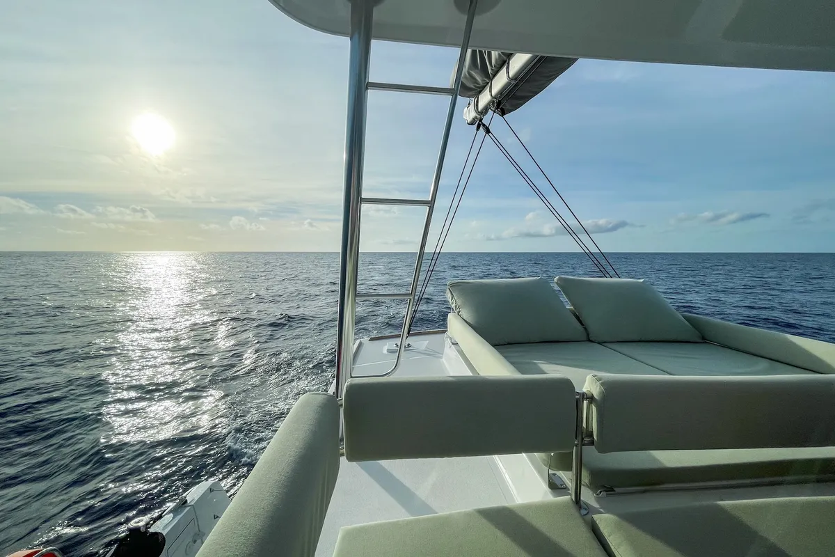 Deck of Grand Azure, a Bali 4.6 catamaran at Pirovac, Croatia
