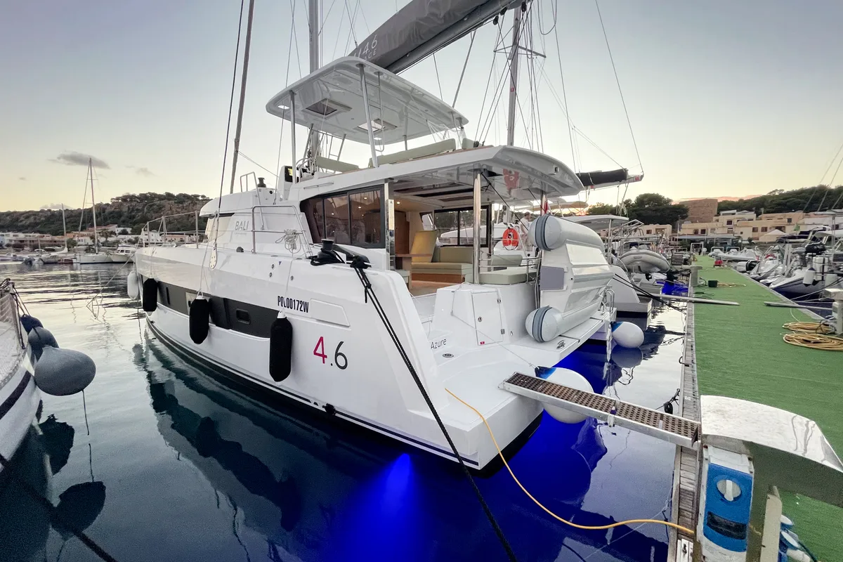 Exterior view of Grand Azure, a Bali 4.6 catamaran at Pirovac, Croatia