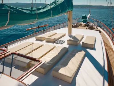 Deck of AGORA, a Custom Made Agora motor yacht at Jesenice, Croatia