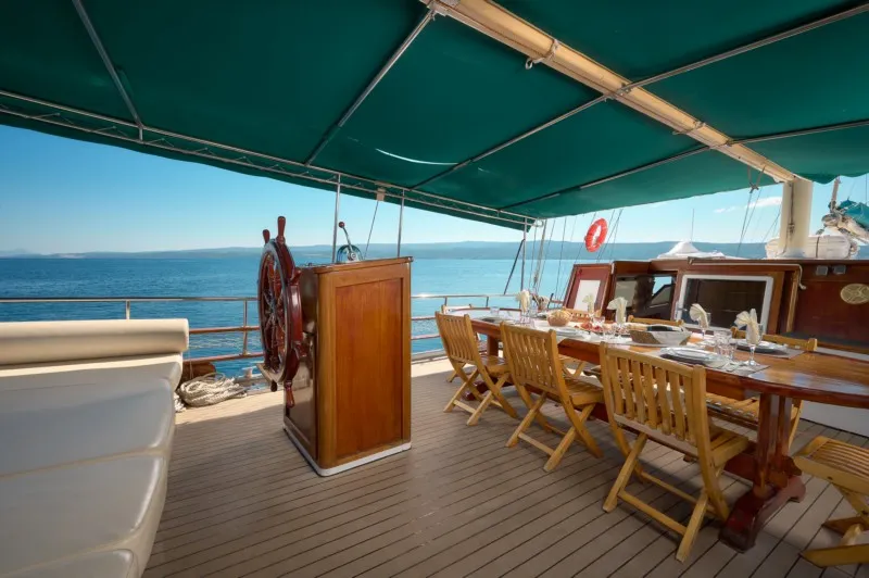 Deck of AGORA, a Custom Made Agora motor yacht at Jesenice, Croatia