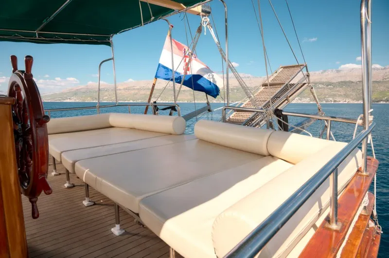 Deck of AGORA, a Custom Made Agora motor yacht at Jesenice, Croatia