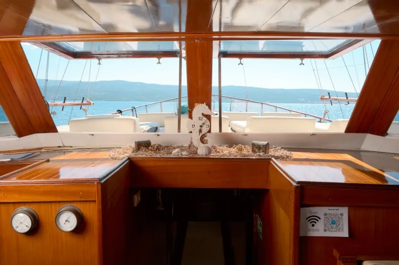 Cockpit of AGORA, a Custom Made Agora motor yacht at Jesenice, Croatia