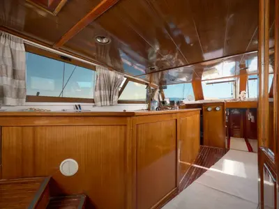 Cockpit of AGORA, a Custom Made Agora motor yacht at Jesenice, Croatia