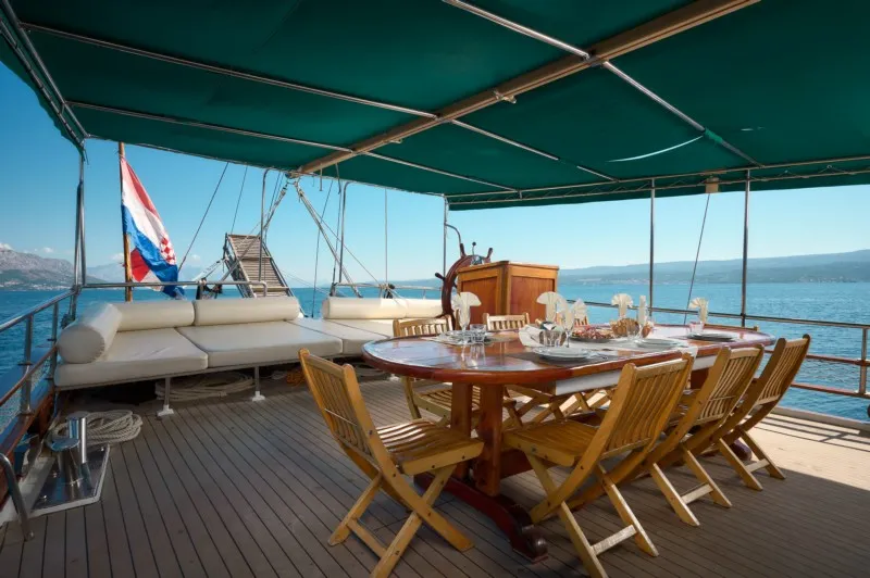 Deck of AGORA, a Custom Made Agora motor yacht at Jesenice, Croatia