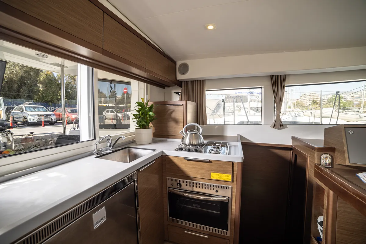 Galley of Serendipity, a Lagoon 40 catamaran at Athens, Greece