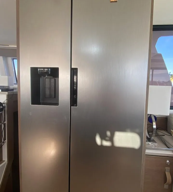 Galley of Enterprise, a Bali 4.4 catamaran at Bodrum, Turkey